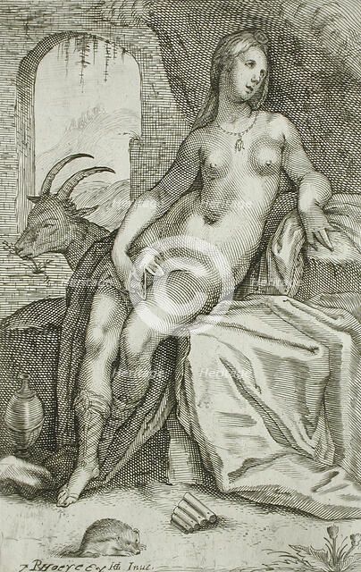 Nymph, between 1607 and 1610. Creator: Jacob Matham.