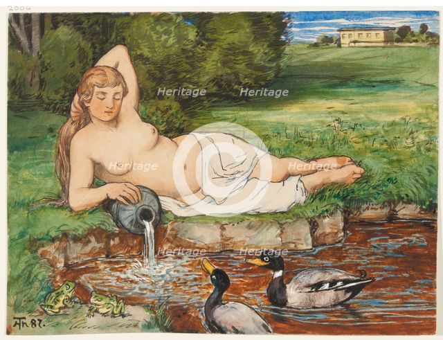 Nymph by a Brook, 1887. Creator: Hans Thoma.