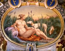 Nymph of Fontainebleau a detail of the Nymphs gallery on a sketch by Le Rosso painted by Pier…