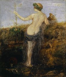 Nymphe with Horn of Plenty, 1866. Creator: Arnold Bocklin