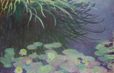 Nymphéas avec reflets de hautes herbes (Water lilies with reflections of tall grass), 1897. Creator: Monet, Claude (1840-1926)