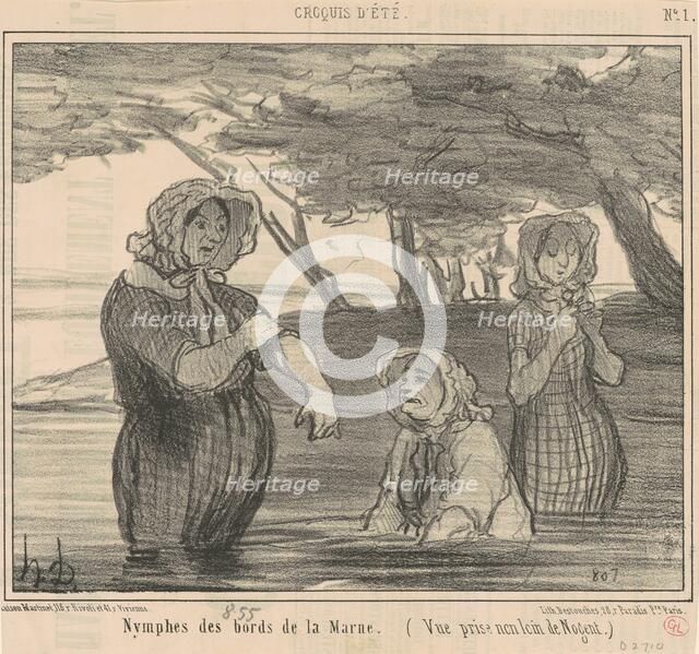 Nymphes des bords de la Marne, 19th century. Creator: Honore Daumier.