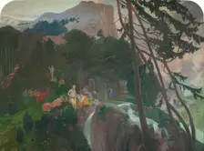 Nymphs at the source in an Arcadian landscape , ca 1904