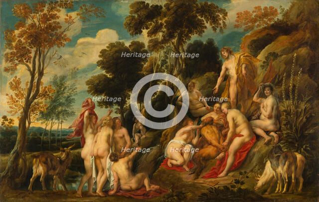 Nymphs Cutting Off Pan's Beard. Creator: Jacob Jordaens I.