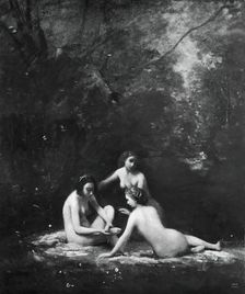 Nymphs Leaving the Bath, 1843. Creator: Jean-Baptiste-Camille Corot