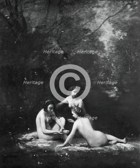 Nymphs Leaving the Bath, 1843. Creator: Jean-Baptiste-Camille Corot.