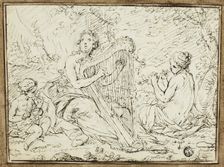 Nymphs Playing Musical Instruments, n.d. Creator: Nicolas-Rene Jollain