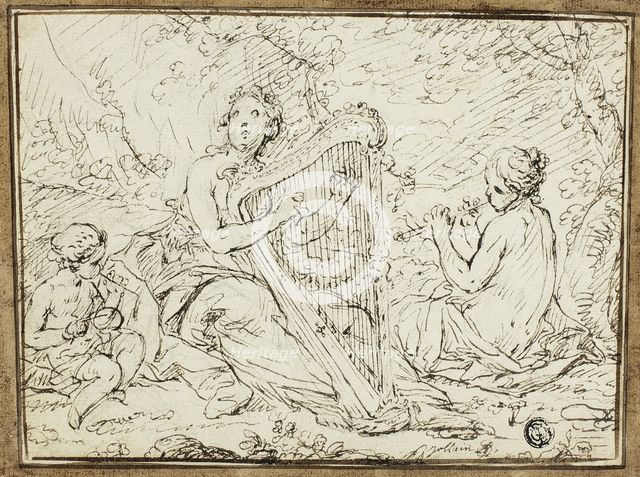 Nymphs Playing Musical Instruments, n.d. Creator: Nicolas-Rene Jollain.