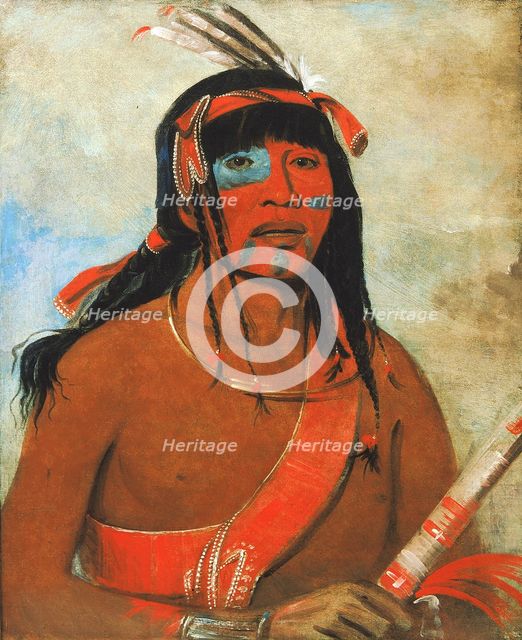 O-tá-wah, The Ottaway, a Warrior, 1835. Creator: George Catlin.