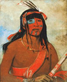O-tá-wah, The Ottaway, a Warrior, 1835. Creator: George Catlin