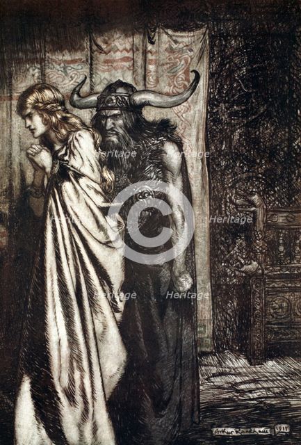 'O wife betrayed I will avenge they trust deceived!', 1924.  Creator: Arthur Rackham.