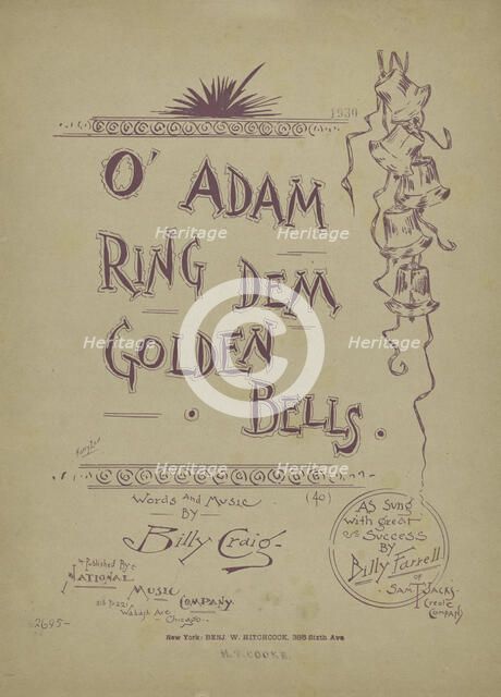'O' Adam ring dem golden bells', 1892. Creator: Harry Earl.