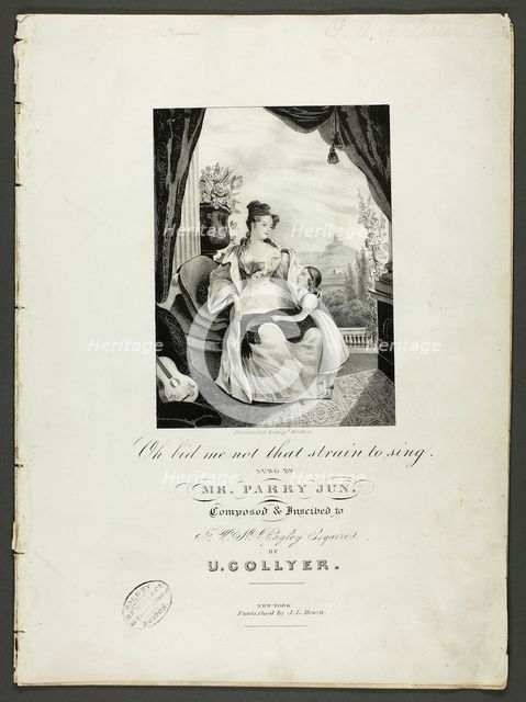 O' Bid Me Not that Strain to Sing, 1825. Creator: Pendleton's Lithography.
