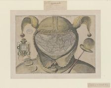 O caput elleboro dignum (Fool's Cap Map of the World), c1590. Creator: Gourmont, Jean de, (after) (1506-1551)