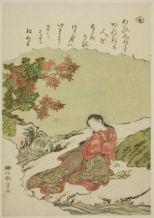 O: Catalpa Bow, from the series "Tales of Ise in Fashionable Brocade Pictures (Furyu..., c.1772/73. Creator: Shunsho