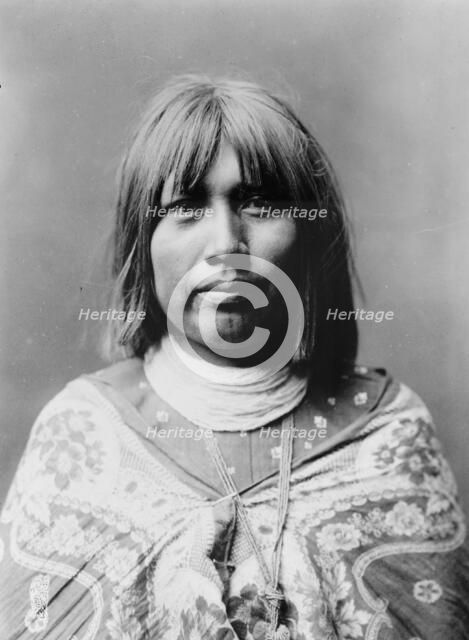 O Che Che, Mohave Indian woman, head-and-shoulders portrait, facing front, c1903. Creator: Edward Sheriff Curtis.