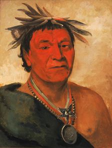 O-ho-páh-sha, Small Whoop, a Distinguished Warrior, 1831. Creator: George Catlin