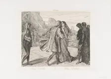 O my fair warrior!: plate 5 from Othello (Act 2, Scene 1), etched 1844, reprinted 1900. Creator: Theodore Chasseriau