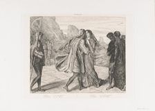 O my fair warrior!: plate 5 from Othello (Act 2, Scene 1), etched 1844, reprinted 1900. Creator: Theodore Chasseriau