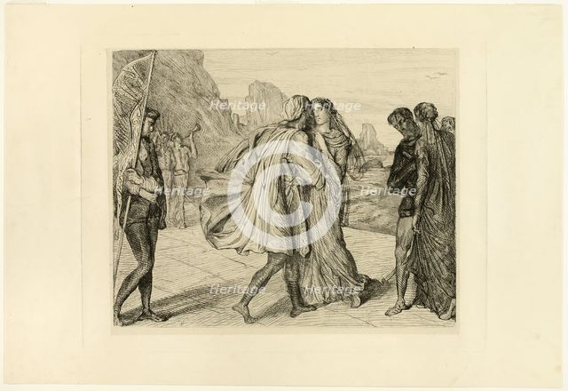 O My Fair Warrior!, plate five from Othello, 1844. Creator: Theodore Chasseriau.
