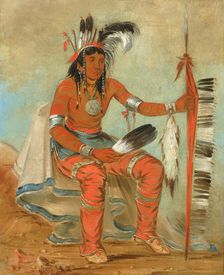O'n-daig, The Crow, a Dandy, 1836. Creator: George Catlin