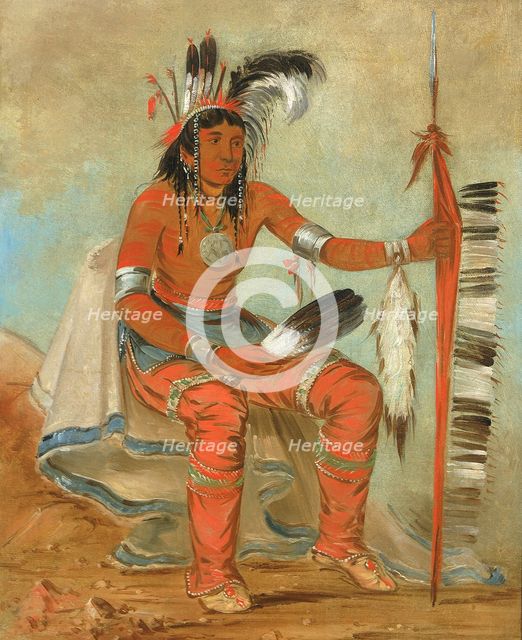 O'n-daig, The Crow, a Dandy, 1836. Creator: George Catlin.