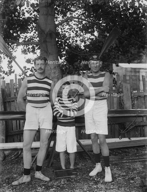O.R.C. senior double sculls winners, Queenstown. Creator: Muir & Moodie.