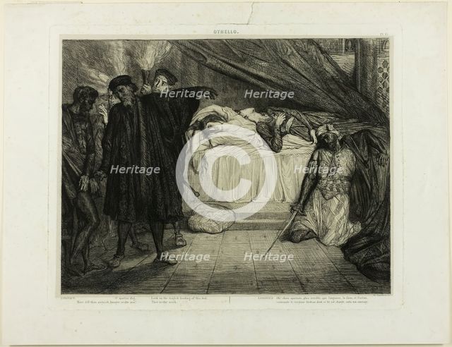 O Spartan dog, plate fifteen from Othello, 1844. Creator: Theodore Chasseriau.