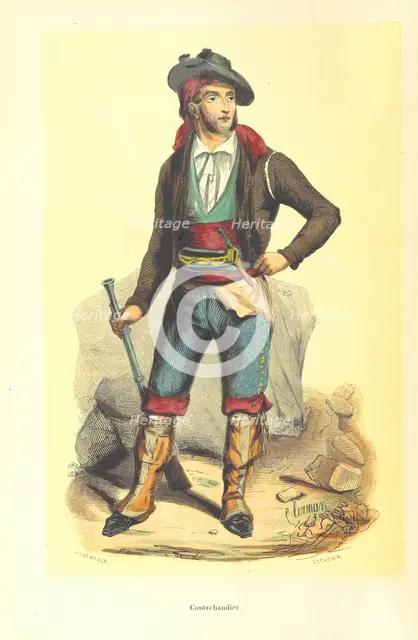 Smuggler, 1848.  Creators: Adolphe François Pannemaker, Clerman, Estaquier.