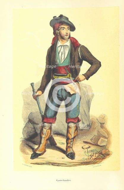 Smuggler, 1848.  Creators: Adolphe François Pannemaker, Clerman, Estaquier.