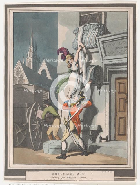 Smuggling Out, or Starting for Gretna Green, August 8, 1798. Creator: Heinrich Schutz.