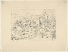 Smuggling of Medicines into the South (from Confederate War Etchings), 1861-63. Creator: Adalbert John Volck