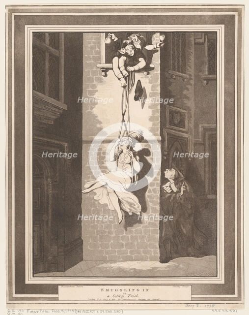 Smuggling In, or A College Trick, August 8, 1810., August 8, 1810. Creator: Heinrich Schutz.