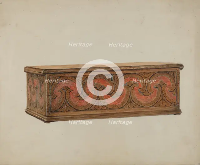 Small Carved Chest, c. 1939. Creator: Ralph Boyer.