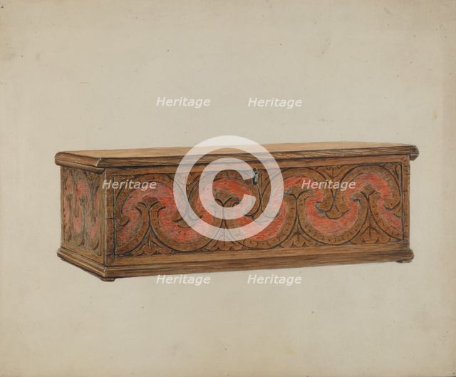Small Carved Chest, c. 1939. Creator: Ralph Boyer.