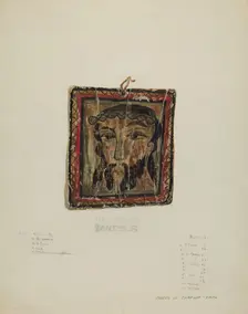 Small Christo Head - Retablo, c. 1940. Creator: Majel G. Claflin
