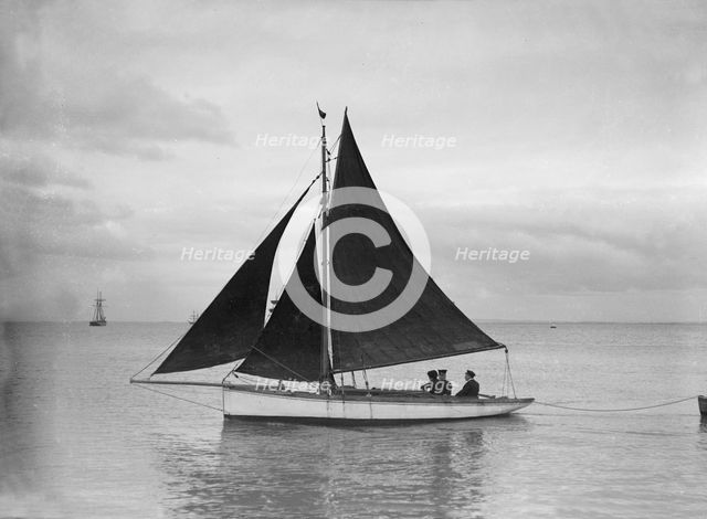 Small cutter sailing,1912. Creator: Kirk & Sons of Cowes.