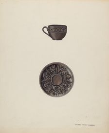 Small Cup and Saucer, c. 1937. Creator: Harry Mann Waddell