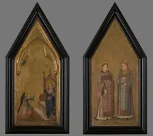 Small Altar-Annunciation (Obverse), Saints Lawrence and Stephen (Reverse), between 1310-1320. Creator: Master of the Saint George Codex