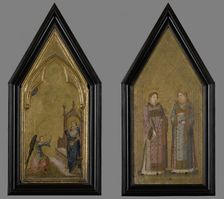 Small Altar-Annunciation (Obverse), Saints Lawrence and Stephen (Reverse), between 1310-1320. Creator: Master of the Saint George Codex