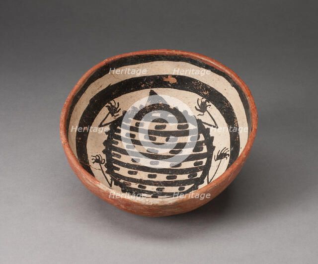 Small Bowl with an Abstract Insect or Animal Painted in Interior, A.D. 950/1150. Creator: Unknown.