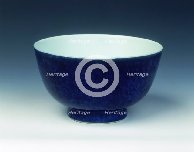 Small bowl with souffle blue glaze, Qing dynasty, China, 17th century. Creator: Unknown.