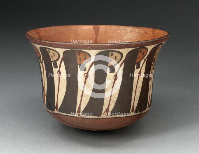Small Bowl Depicting a Row of Abstract Trophy Heads, 180 B.C./A.D. 500. Creator: Unknown.