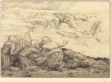 Small Boat in Peril (Barque en peril). Creator: Alphonse Legros