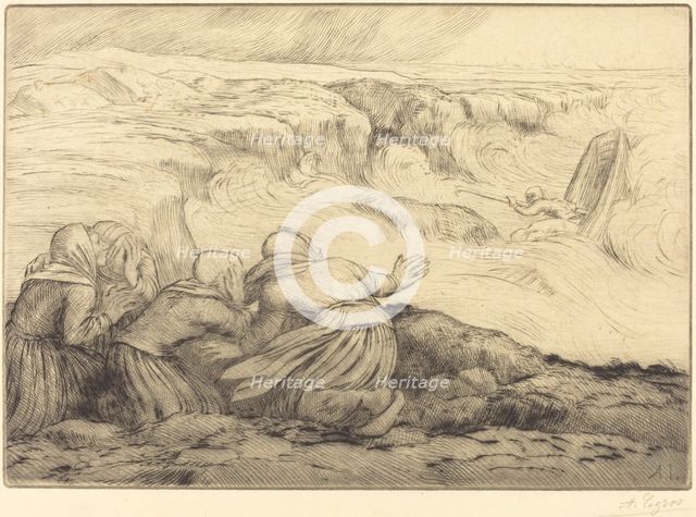 Small Boat in Peril (Barque en peril). Creator: Alphonse Legros.