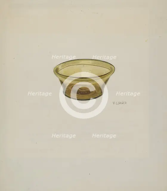 Small Glass Bowl, c. 1940. Creator: V. L. Vance.