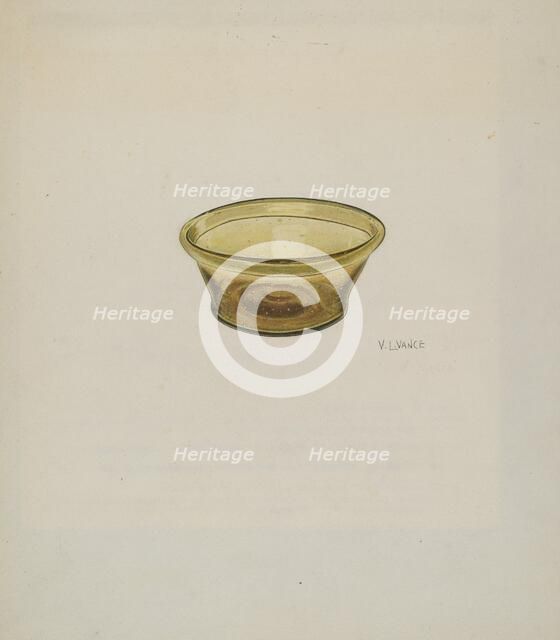 Small Glass Bowl, c. 1940. Creator: V. L. Vance.