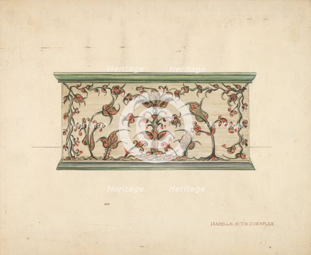 Small Decorated Box (front view), c. 1937. Creator: Isabella Ruth Doerfler.