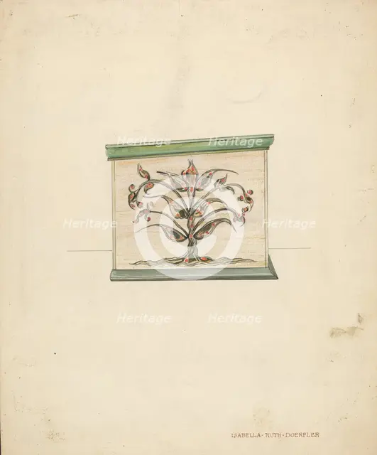 Small Decorated Box (side), c. 1937. Creator: Isabella Ruth Doerfler.