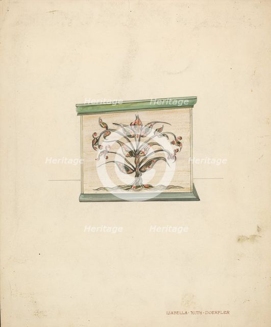 Small Decorated Box (side), c. 1937. Creator: Isabella Ruth Doerfler.